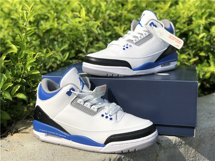 2020 Air Jordan 3 Retro White Blue Black Shoes - Click Image to Close